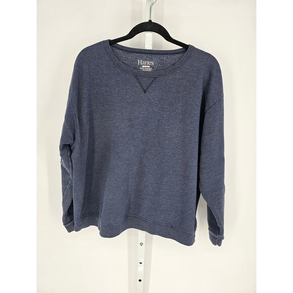 Hanes Blue Heathered Comfort Blend Soft Long Sleeve Sweatshirt Size 2XL - Picture 1 of 4